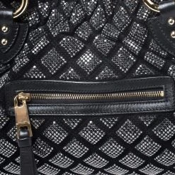 Marc Jacobs Black Crystal Embellished Quilted Leather Stam Satchel For Women -Marc Jacobs shop luxury women marc jacobs used handbags p262691 006