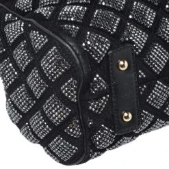 Marc Jacobs Black Crystal Embellished Quilted Leather Stam Satchel For Women -Marc Jacobs shop luxury women marc jacobs used handbags p262691 009
