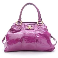 Marc Jacobs Alyona Purple Patent Leather Satchel For Women