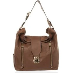 Marc Jacobs Brown Leather Amy With Zippers Hobo For Women