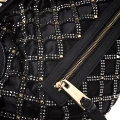 Marc Jacobs Black Crystal Embellished Satin Stam Satchel For Women 15 Marc Jacobs Black Crystal Embellished Satin Stam Satchel For Women -Marc Jacobs shop luxury women marc jacobs used handbags p271004 004