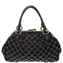 Marc Jacobs Black Crystal Embellished Satin Stam Satchel For Women 14 Marc Jacobs Black Crystal Embellished Satin Stam Satchel For Women -Marc Jacobs shop luxury women marc jacobs used handbags p271004 005