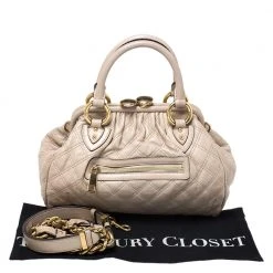 Marc Jacobs Beige Leather Mini Stam Satchel For Women -Marc Jacobs shop luxury women marc jacobs used handbags p275023 009