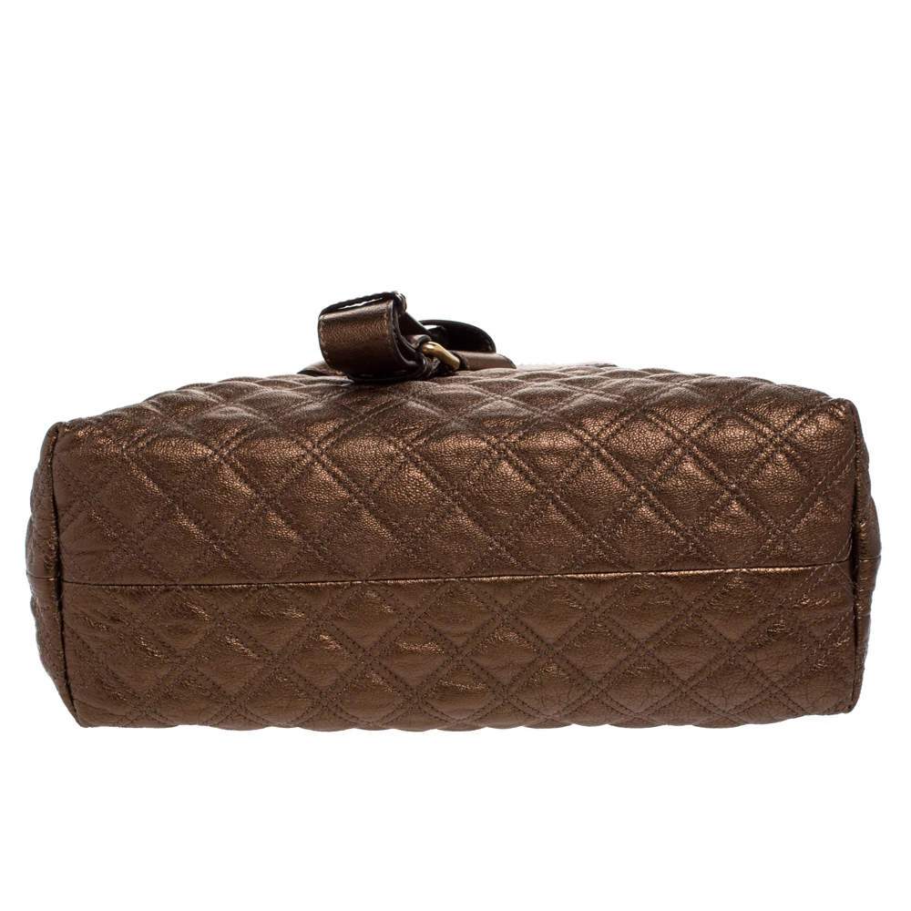 Marc Jacobs Metallic Bronze Quilted Leather Bruna Bow Satchel For Women 6 Marc Jacobs Metallic Bronze Quilted Leather Bruna Bow Satchel For Women - Image 6
