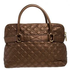 Marc Jacobs Metallic Bronze Quilted Leather Bruna Bow Satchel For Women 15 Marc Jacobs Metallic Bronze Quilted Leather Bruna Bow Satchel For Women -Marc Jacobs shop luxury women marc jacobs used handbags p277513 007
