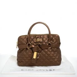 Marc Jacobs Metallic Bronze Quilted Leather Bruna Bow Satchel For Women 21 Marc Jacobs Metallic Bronze Quilted Leather Bruna Bow Satchel For Women -Marc Jacobs shop luxury women marc jacobs used handbags p277513 011