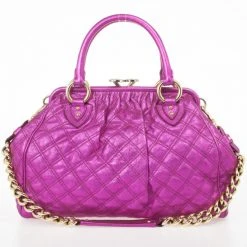 Marc Jacobs Metallic Leather Stam Bag For Women