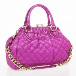 Marc Jacobs Metallic Leather Stam Bag For Women -Marc Jacobs shop luxury women marc jacobs used handbags p29458 004