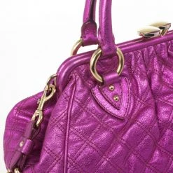 Marc Jacobs Metallic Leather Stam Bag For Women -Marc Jacobs shop luxury women marc jacobs used handbags p29458 007