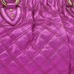 Marc Jacobs Metallic Leather Stam Bag For Women -Marc Jacobs shop luxury women marc jacobs used handbags p29458 010