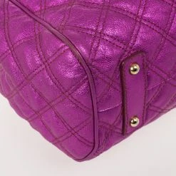 Marc Jacobs Metallic Leather Stam Bag For Women -Marc Jacobs shop luxury women marc jacobs used handbags p29458 011