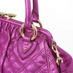 Marc Jacobs Metallic Leather Stam Bag For Women -Marc Jacobs shop luxury women marc jacobs used handbags p29458 013