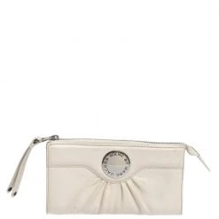 Marc By Marc Jacobs Cream Leather Continental Wallet For Women