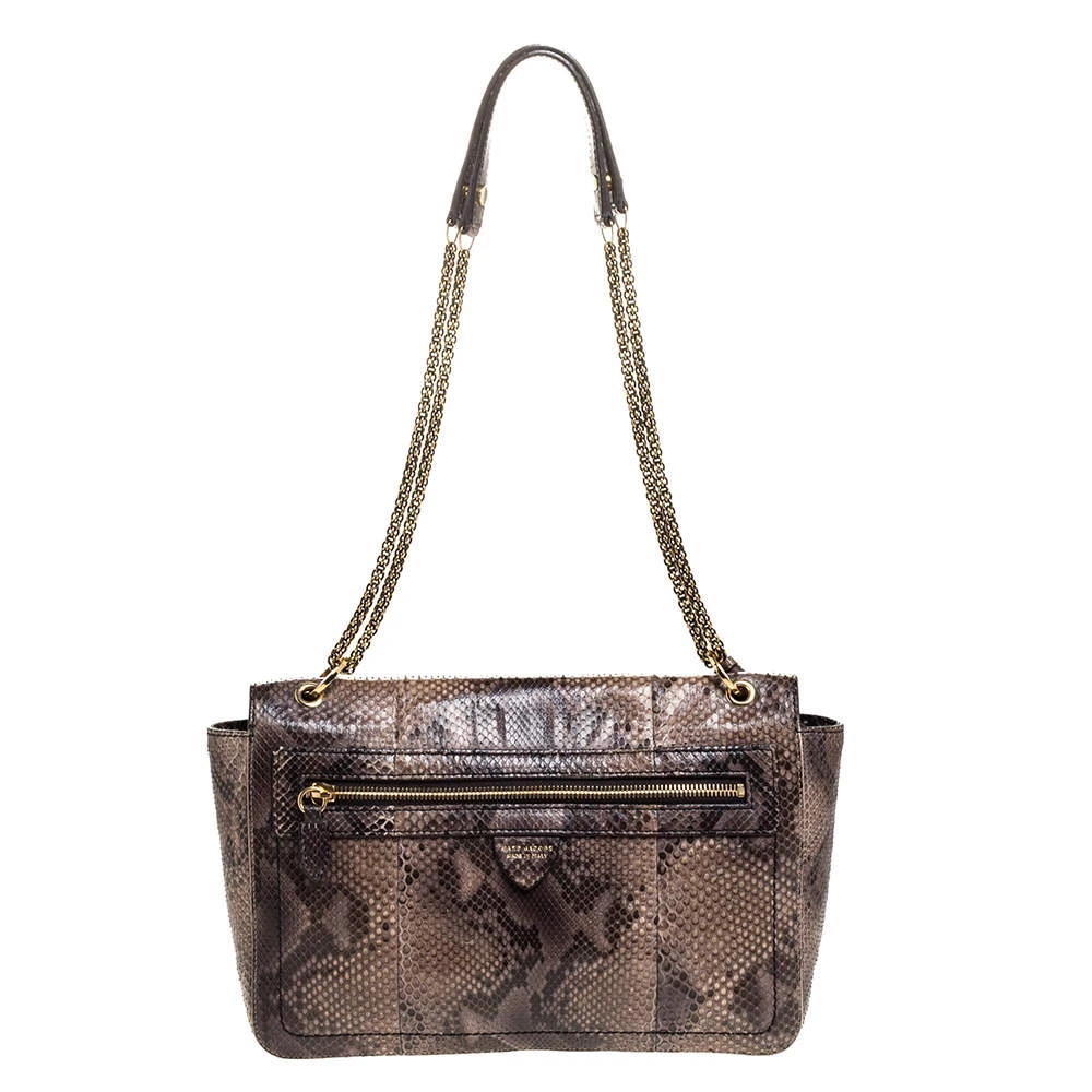 Marc Jacobs Grey/Beige Python Polly Shoulder Bag For Women 4 Marc Jacobs Grey/Beige Python Polly Shoulder Bag For Women - Image 4