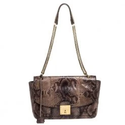 Marc Jacobs Grey/Beige Python Polly Shoulder Bag For Women