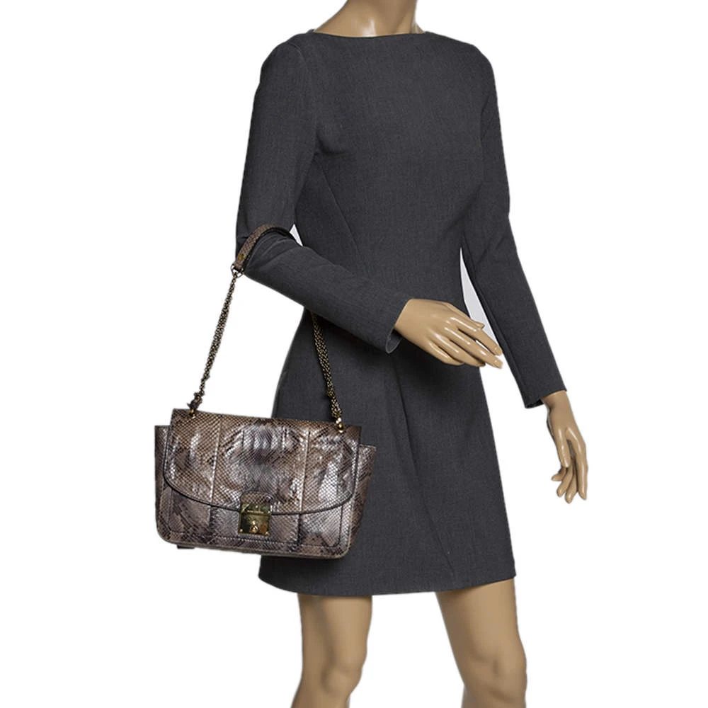 Marc Jacobs Grey/Beige Python Polly Shoulder Bag For Women 2 Marc Jacobs Grey/Beige Python Polly Shoulder Bag For Women - Image 2