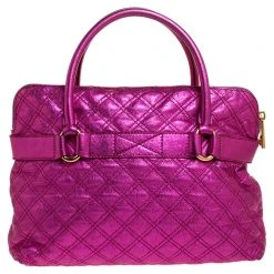 Marc Jacobs Metallic Pink Quilted Leather Satchel For Women -Marc Jacobs shop luxury women marc jacobs used handbags p314731 008