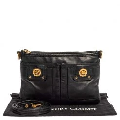 Marc Jacobs Black Leather Turnlock Crossbody Bag For Women 22 Marc Jacobs Black Leather Turnlock Crossbody Bag For Women -Marc Jacobs shop luxury women marc jacobs used handbags p323661 001