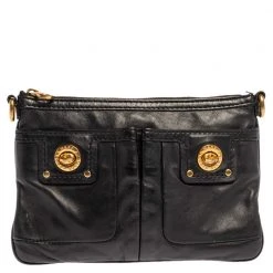 Marc Jacobs Black Leather Turnlock Crossbody Bag For Women