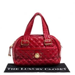 Marc Jacobs Red Quilted Patent Leather Pushlock Satchel For Women 19 Marc Jacobs Red Quilted Patent Leather Pushlock Satchel For Women -Marc Jacobs shop luxury women marc jacobs used handbags p330394 001