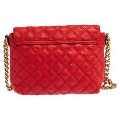 Marc Jacobs Red Quilted Leather Flap Shoulder Bag For Women -Marc Jacobs shop luxury women marc jacobs used handbags p350453 004