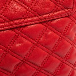 Marc Jacobs Red Quilted Leather Flap Shoulder Bag For Women -Marc Jacobs shop luxury women marc jacobs used handbags p350453 005
