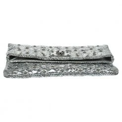 Marc Jacobs Silver Snake Effec Leather Foldover Clutch For Women -Marc Jacobs shop luxury women marc jacobs used handbags p354571 002