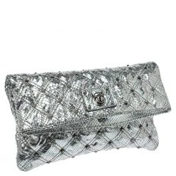Marc Jacobs Silver Snake Effec Leather Foldover Clutch For Women -Marc Jacobs shop luxury women marc jacobs used handbags p354571 006