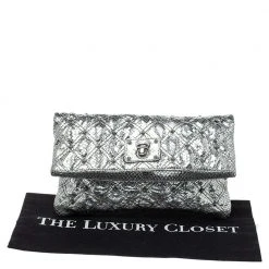 Marc Jacobs Silver Snake Effec Leather Foldover Clutch For Women -Marc Jacobs shop luxury women marc jacobs used handbags p354571 009