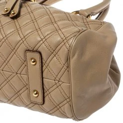 Marc Jacobs Beige Quilted Leather East West Stam Satchel For Women -Marc Jacobs shop luxury women marc jacobs used handbags p355917 001