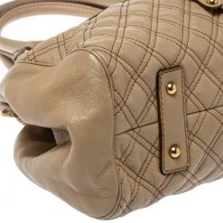 Marc Jacobs Beige Quilted Leather East West Stam Satchel For Women -Marc Jacobs shop luxury women marc jacobs used handbags p355917 010