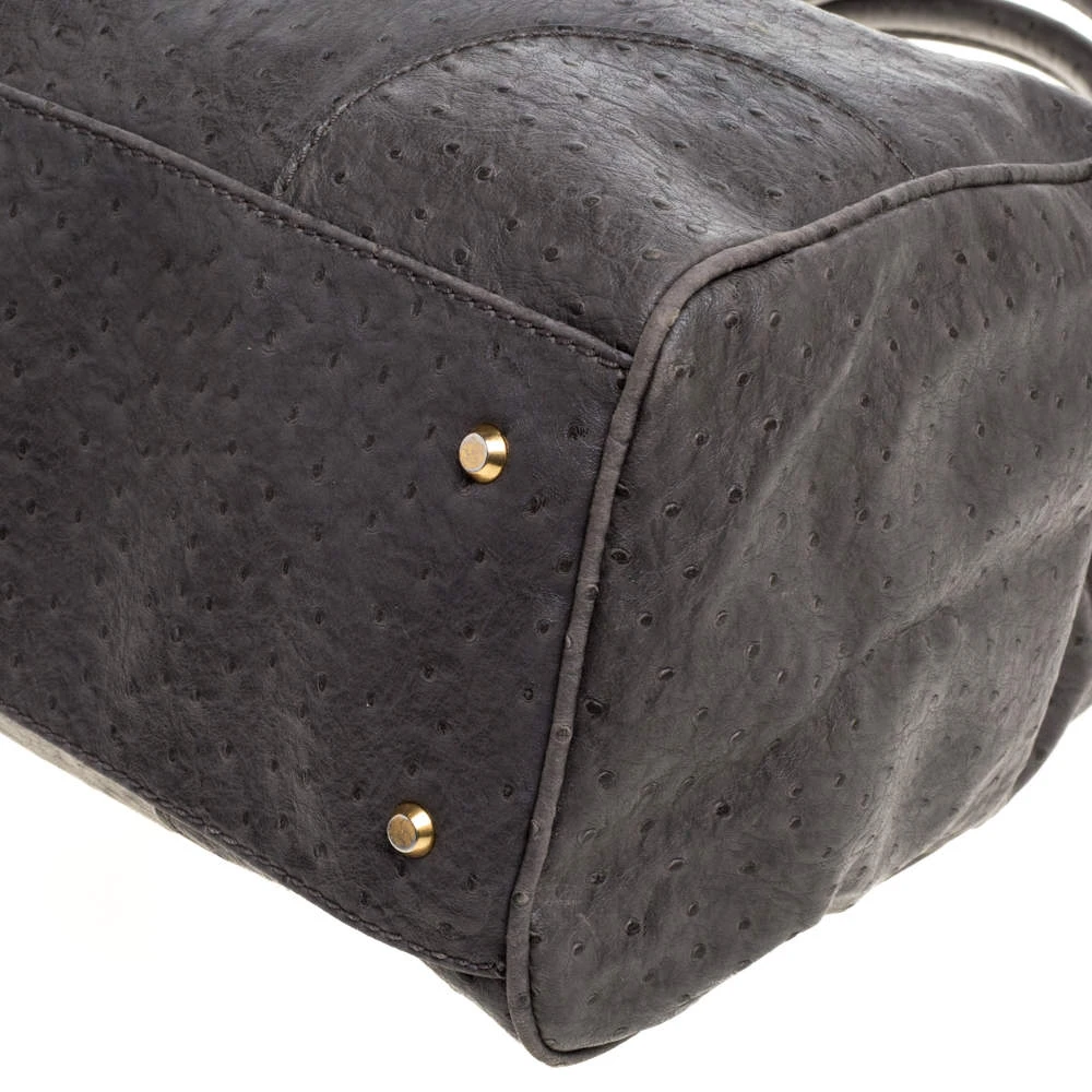Marc By Marc Jacobs Grey Ostrich Embossed Leather Ozzie Square Lucy Tote For Women 12 Marc By Marc Jacobs Grey Ostrich Embossed Leather Ozzie Square Lucy Tote For Women - Image 12