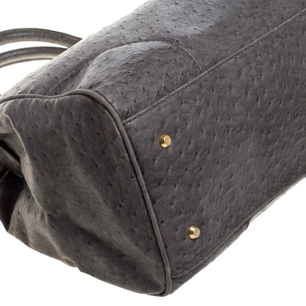 Marc By Marc Jacobs Grey Ostrich Embossed Leather Ozzie Square Lucy Tote For Women 13 Marc By Marc Jacobs Grey Ostrich Embossed Leather Ozzie Square Lucy Tote For Women - Image 13
