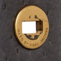 Marc By Marc Jacobs Grey Ostrich Embossed Leather Ozzie Square Lucy Tote For Women 22 Marc By Marc Jacobs Grey Ostrich Embossed Leather Ozzie Square Lucy Tote For Women -Marc Jacobs shop luxury women marc jacobs used handbags p365885 011