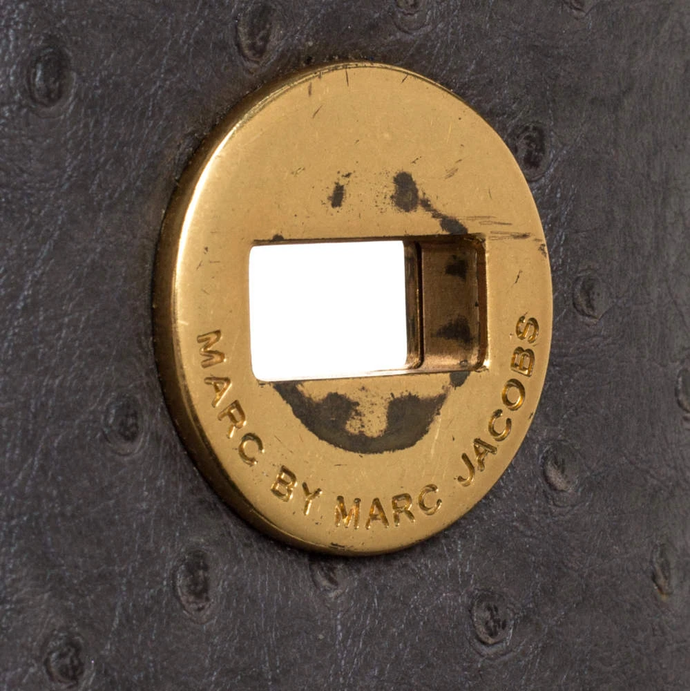 Marc By Marc Jacobs Grey Ostrich Embossed Leather Ozzie Square Lucy Tote For Women 10 Marc By Marc Jacobs Grey Ostrich Embossed Leather Ozzie Square Lucy Tote For Women - Image 10