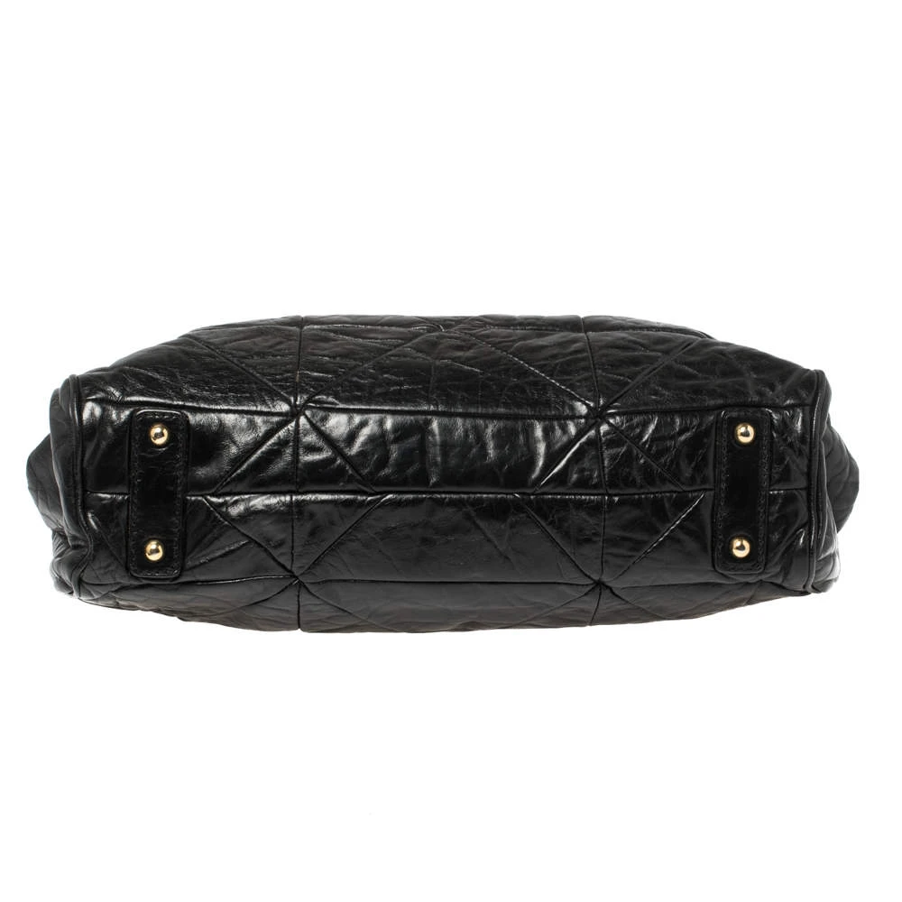 Marc Jacobs Black Crinkled Leather Stam Satchel For Women 6 Marc Jacobs Black Crinkled Leather Stam Satchel For Women - Image 6