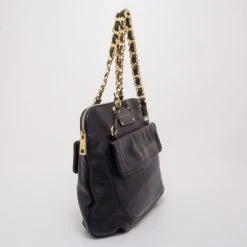 Marc Jacobs Black And Navy Leather Chain Handle Tote For Women 13 Marc Jacobs Black And Navy Leather Chain Handle Tote For Women -Marc Jacobs shop luxury women marc jacobs used handbags p37575 003