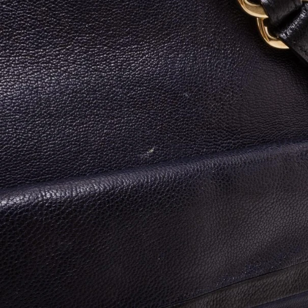 Marc Jacobs Black And Navy Leather Chain Handle Tote For Women 9 Marc Jacobs Black And Navy Leather Chain Handle Tote For Women - Image 9