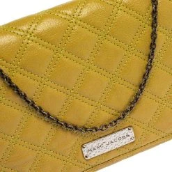 Marc Jacobs Lime Quilted Leather Flap Chain Clutch For Women 16 Marc Jacobs Lime Quilted Leather Flap Chain Clutch For Women -Marc Jacobs shop luxury women marc jacobs used handbags p380971 003