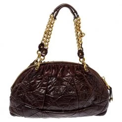 Marc Jacobs Dark Brown Quilted Leather Capra Satchel For Women 14 Marc Jacobs Dark Brown Quilted Leather Capra Satchel For Women -Marc Jacobs shop luxury women marc jacobs used handbags p383925 001