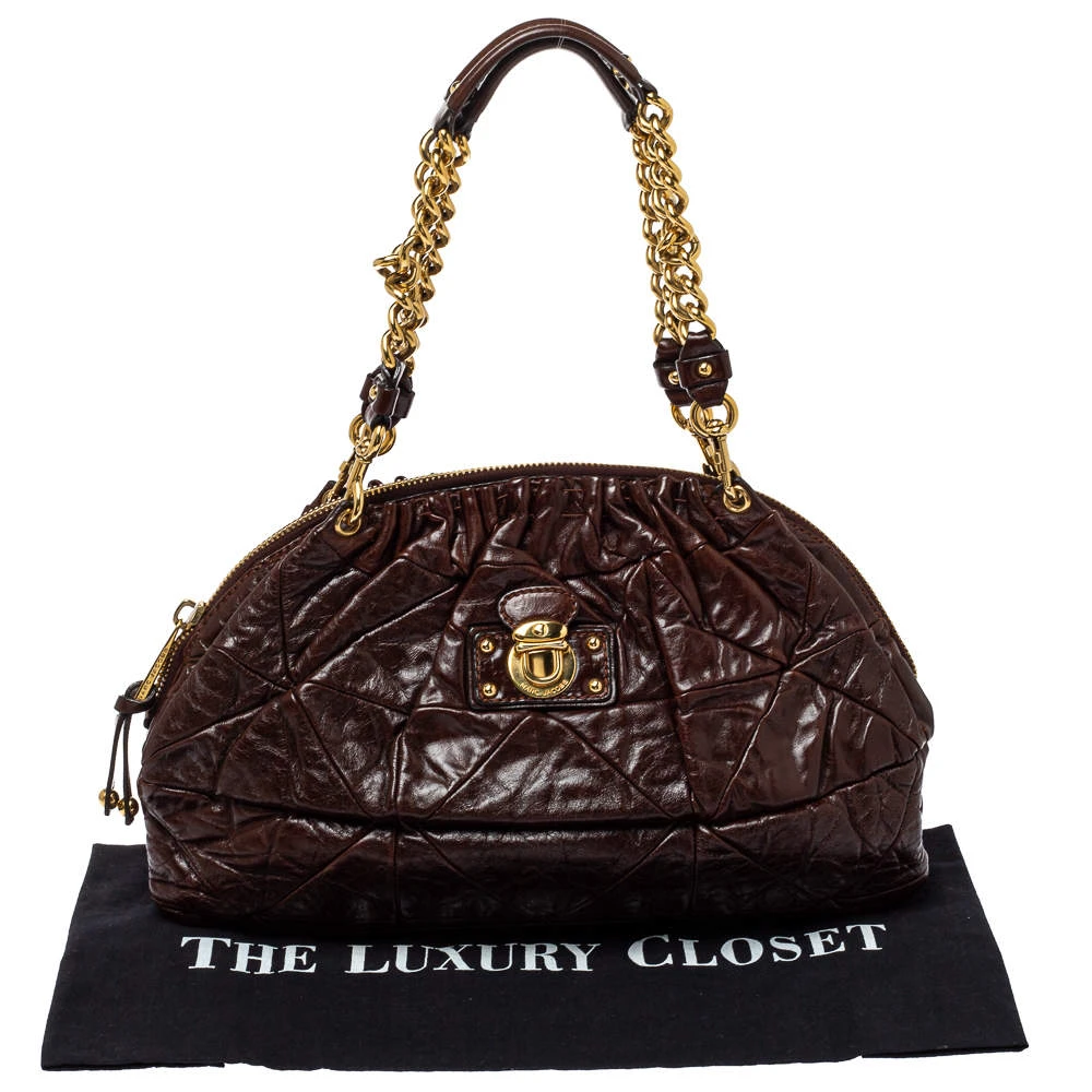 Marc Jacobs Dark Brown Quilted Leather Capra Satchel For Women 9 Marc Jacobs Dark Brown Quilted Leather Capra Satchel For Women - Image 9