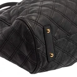 Marc Jacobs Dark Grey Quilted Leather Stam Satchel For Women 22 Marc Jacobs Dark Grey Quilted Leather Stam Satchel For Women -Marc Jacobs shop luxury women marc jacobs used handbags p386892 011