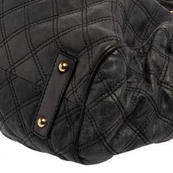 Marc Jacobs Dark Grey Quilted Leather Stam Satchel For Women 23 Marc Jacobs Dark Grey Quilted Leather Stam Satchel For Women -Marc Jacobs shop luxury women marc jacobs used handbags p386892 012