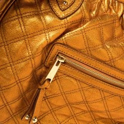 Marc Jacobs Metallic Orange Quilted Leather Stam Satchel For Women -Marc Jacobs shop luxury women marc jacobs used handbags p386895 001