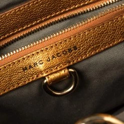 Marc Jacobs Metallic Orange Quilted Leather Stam Satchel For Women -Marc Jacobs shop luxury women marc jacobs used handbags p386895 003