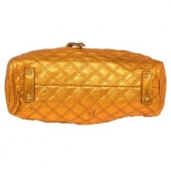 Marc Jacobs Metallic Orange Quilted Leather Stam Satchel For Women -Marc Jacobs shop luxury women marc jacobs used handbags p386895 011