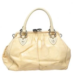 Marc Jacobs Beige Quilted Snakeskin Effect Leather Stam Satchel For Women -Marc Jacobs shop luxury women marc jacobs used handbags p387151 001