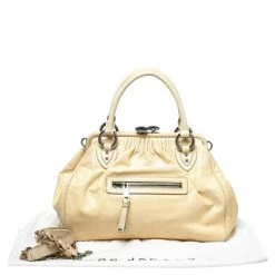 Marc Jacobs Beige Quilted Snakeskin Effect Leather Stam Satchel For Women -Marc Jacobs shop luxury women marc jacobs used handbags p387151 002