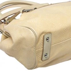 Marc Jacobs Beige Quilted Snakeskin Effect Leather Stam Satchel For Women -Marc Jacobs shop luxury women marc jacobs used handbags p387151 009