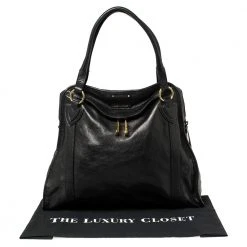 Marc Jacobs Black Leather Wellington Fulton Satchel For Women -Marc Jacobs shop luxury women marc jacobs used handbags p387715 005